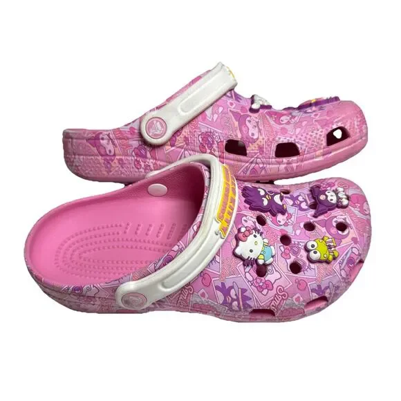 Crocs Limited Edition Hello Kitty And Friends Classic Clog Pink / White  Size 6 - Picture 15 of 15
